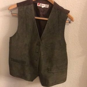 Vintage Chaus SM green suede vest